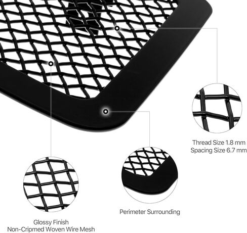 APS Premium Stainless Steel Black Mesh Grille Grill Insert Compatible with Nissan Maxima 2009 2010 2011 2012 2013 2014 Main Upper N19-H81257N in Saudi Arabia