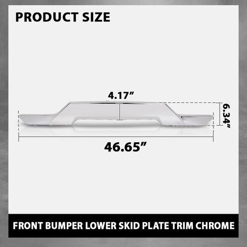 G-PLUS المصد الأمامي السفلي لوحة انزلاقية من الكروم متوافقة مع Chevy Silverado 1500 2016 2017 2018، Fit Chevy Silverado 1500 LD 2019 GM1044128، 23243083 فضي in Saudi Arabia