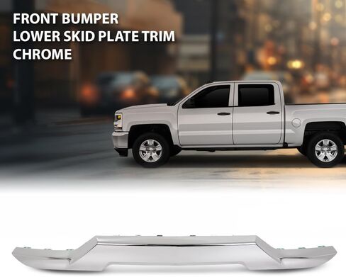G-PLUS المصد الأمامي السفلي لوحة انزلاقية من الكروم متوافقة مع Chevy Silverado 1500 2016 2017 2018، Fit Chevy Silverado 1500 LD 2019 GM1044128، 23243083 فضي in Saudi Arabia