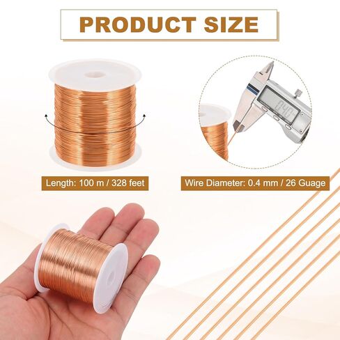 PATIKIL 28 Guage/ 0.3 mm 328 Feet Jewelry Craft Wire, 2 Pcs Copper Beading Wires with Plier for Beading Jewelry Making Supplies Earrings Bracelets in Saudi Arabia