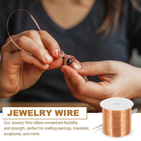 PATIKIL 28 Guage/ 0.3 mm 328 Feet Jewelry Craft Wire, 2 Pcs Copper Beading Wires with Plier for Beading Jewelry Making Supplies Earrings Bracelets in Saudi Arabia