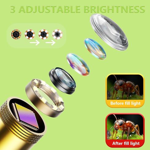 Borescope Camera with Light for Kids - STEM Science Educational Toy for 4-10 12Years Old, Educational Boys Girls Birthday Gift, Snake Scope Camera for Outdoor Camping Nature Exploration (Green) in Saudi Arabia