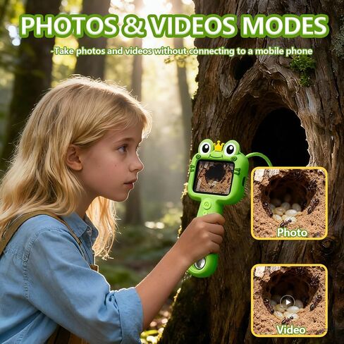 Borescope Camera with Light for Kids - STEM Science Educational Toy for 4-10 12Years Old, Educational Boys Girls Birthday Gift, Snake Scope Camera for Outdoor Camping Nature Exploration (Green) in Saudi Arabia