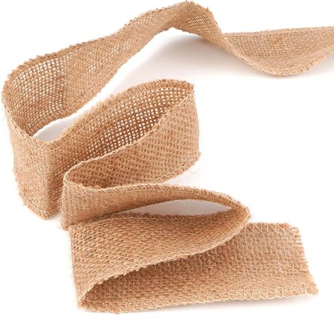 Natural Burlap Ribbon with Reinforced Wired Edge - 1-1/2 Inch Wide, 10 Yard Long for Decorative Bows, Wreath Making in Saudi Arabia