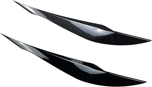 2pcs Car Headlight Eye Lid Covers ABS Carbon Headlight Lamp Eyebrows Trim Stickers Compatible For BMW 3 Series F30 F31 318i 320i 2012-2018(Gloss Black) in Saudi Arabia