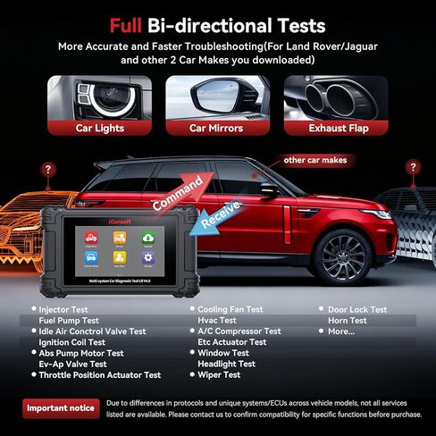 iCarsoft LR V4.0 Full Systems Bidirectional Diagnostic Scan Tool for Most Land Rover/Jaguar and Other 2 Car Makes from 1996-2023 Automotive OBD2 Scanner Up to 51 Service Graphic Data Car Code Reader in Saudi Arabia