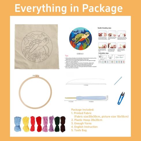 DIY Punch Needle Kits Rooster Easy for Beginners Punch Needle Embroidery Set with Hoop Stamped Pattern for Craft Lovers and Home Decor-4 in Saudi Arabia