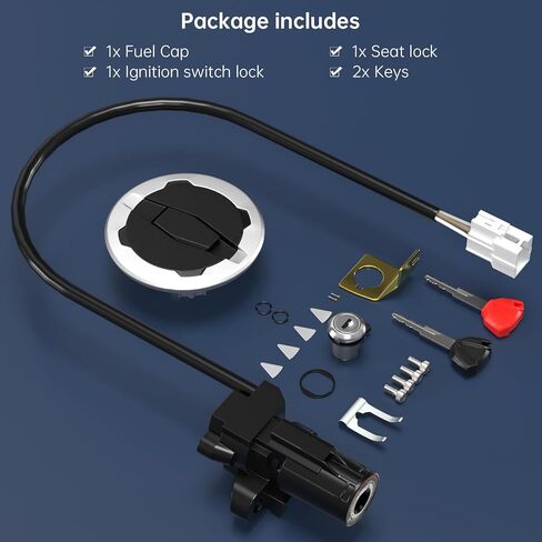Artudatech Ignition Switch Cylinder Fuel Gas Tank Cap Cover Lock Set w/ 2 Keys Fit for Kawasaki EX400 Ninja 400 2018-2023, for Kawasaki EX400 Ninja 400 ABS 2020-2023/ ER400 Z400 2019-2022 in Saudi Arabia