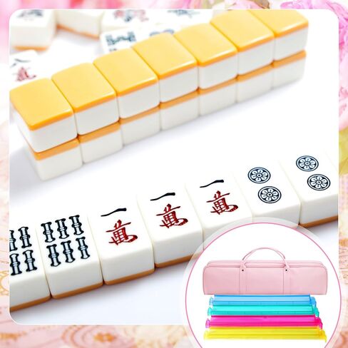 حقيبة رف Mahjong لدافعات البلاط والرفوف المقاومة للماء من الجلد الاصطناعي حقيبة حمل بلاط Mahjong مع سحاب لمجموعة البلاط الكاملة، حافظة 19.7 × 4.7 × 3.9 بوصة فقط (أزرق) in Kuwait