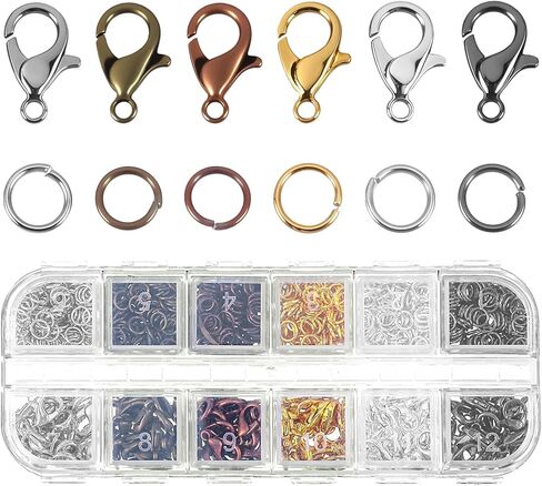 960Pcs Lobster Claw Clasps and Open Jump Rings Set for Jewelry Making, Keychains, Bracelets, Necklace Repair DIY Crafts in Saudi Arabia