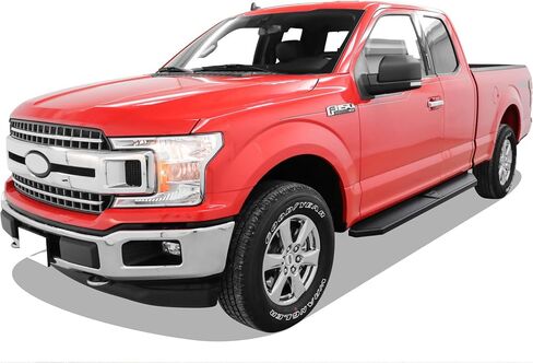 APS 6-inch (Black Stainless Steel Flat Style) Running Boards Nerf Bars Side Steps Compatible with Ford F150 2015-2026 Super Cab & F-250 F-350 Super Duty 2017-2026 in Saudi Arabia