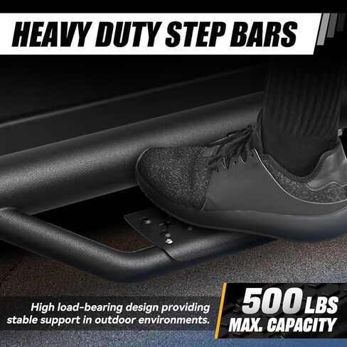 لوحات تشغيل Auto Dynasty Drop متوافقة مع 2007-2019 Silverado Sierra 1500 2500HD 3500HD كابينة ممتدة، أنابيب مستديرة من الفولاذ الطري قضيب جانبي للسكك الحديدية Nerf، قضبان خطوة مطلية بمسحوق أسود in Saudi Arabia