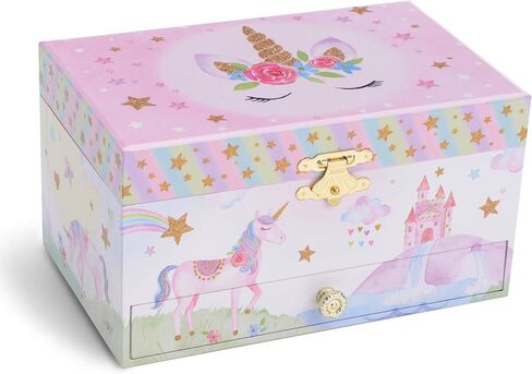 Jewelkeeper Jewelry Box for Girls with Drawer - Spinning Unicorn Doll to The Beautiful Dreamer Tune Music Box - Little Girls' Jewelry Set Includes Unicorn Bracelet and Necklace - 5Dx7Wx4H Inches in Saudi Arabia
