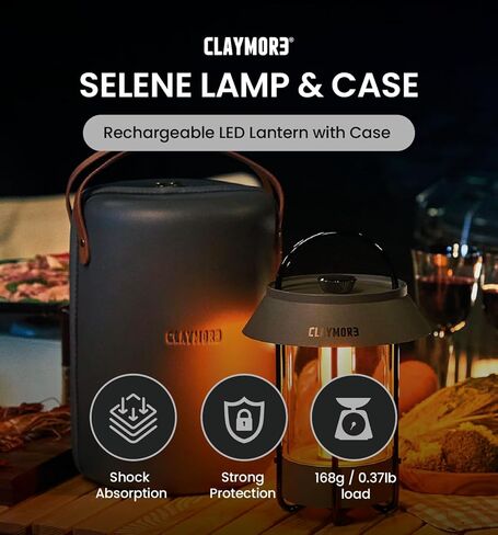 CLAYMORE Selene Lamp (White) - Aesthetic Portable Outdoor Lantern for Glamping, Camping, Events, Parties & Tents. USB-C Charging, Power Bank Function, Up to 55 Hours Battery Life, 3 Light Modes. in Kuwait