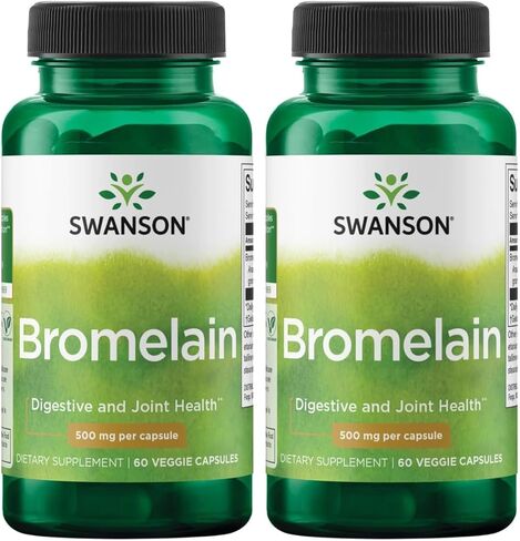 Swanson Maximum Strength Bromelain 1200 Gdu 500 Milligrams 60 Veg Capsules Enzyme in Saudi Arabia