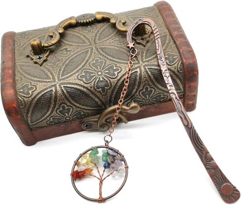 Metal Bookmark - Handmade Chakra Tree of Life Design - Durable Book Marker for Women & Men (Multicolor) in Saudi Arabia