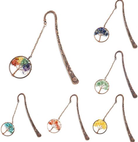 Metal Bookmark - Handmade Chakra Tree of Life Design - Durable Book Marker for Women & Men (Multicolor) in Saudi Arabia