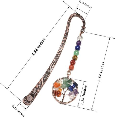 Metal Bookmark - Handmade Chakra Tree of Life Design - Durable Book Marker for Women & Men (Multicolor) in Saudi Arabia