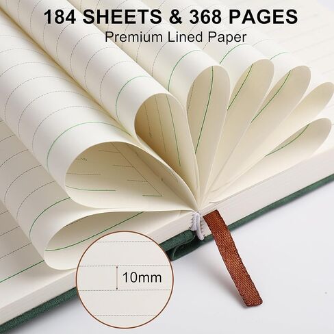 Lined Journal Notebook for women men,368 Pages Hardcover Leather Journals for Writing, A5 Journaling Notebooks,Daily Journals Notebook for Work Note Taking,Travel,Business,School , 5.7"×8.3" (Green) in Saudi Arabia