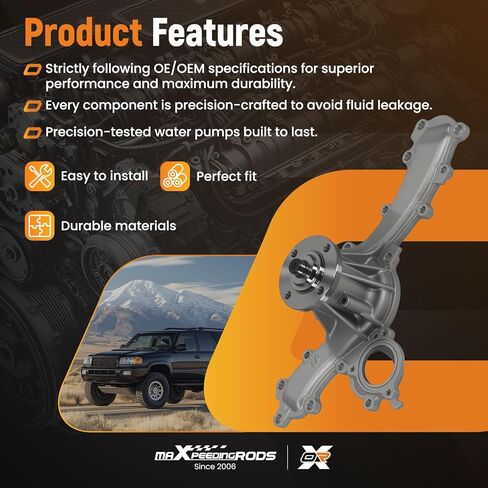 maXpeedingrods AW6037 Engine Water Pump for Toyota 4Runner 2003-2009, FJ Cruiser 2007-2009, Tacoma 2005-2015, Tundra 2005-2011, Replace 16100-09470 in Saudi Arabia