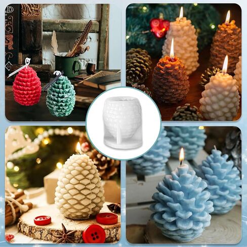Christmas Pinecone Silicone Candle Molds Xmas Theme Party 3D Soap Resin Concrete DIY Supplies Ornament Autumn Winter Table Home Decoration in Saudi Arabia