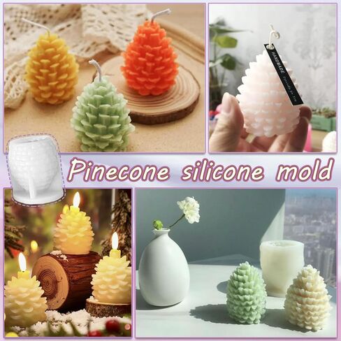 Christmas Pinecone Silicone Candle Molds Xmas Theme Party 3D Soap Resin Concrete DIY Supplies Ornament Autumn Winter Table Home Decoration in Saudi Arabia