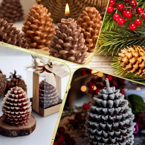 Christmas Pinecone Silicone Candle Molds Xmas Theme Party 3D Soap Resin Concrete DIY Supplies Ornament Autumn Winter Table Home Decoration in Saudi Arabia