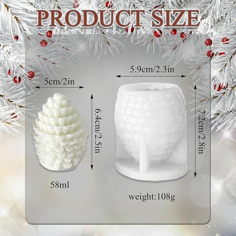 Christmas Pinecone Silicone Candle Molds Xmas Theme Party 3D Soap Resin Concrete DIY Supplies Ornament Autumn Winter Table Home Decoration in Saudi Arabia