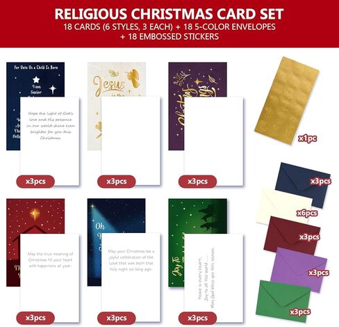 بطاقات معايدة عيد الميلاد خمر مع مغلفات، 18 حزمة بطاقات ملاحظة فارغة عيد الميلاد الرجعية مع ملصقات الختم لعيد الميلاد هدية السنة الجديدة إعطاء لوازم دعوة عطلة، 6 تصاميم in Kuwait