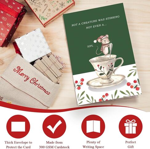 Funny Penguin Christmas Card for Men Women, Dark Humor Xmas Card, Sarcastic Holiday Cards Gift for Friend Brother Sister, Dreaming of a White Christmas in Saudi Arabia