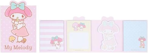 Cute Melody Self-Adhesive Sticky Notes Memo Pad with 4 Designs x 20 Sheets, 80 Sheets Total, Design May Vary (A) in Saudi Arabia