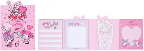 Cute Melody Self-Adhesive Sticky Notes Memo Pad with 4 Designs x 20 Sheets, 80 Sheets Total, Design May Vary (A) in Saudi Arabia