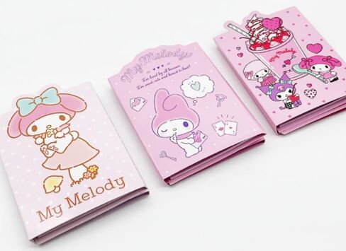 Cute Melody Self-Adhesive Sticky Notes Memo Pad with 4 Designs x 20 Sheets, 80 Sheets Total, Design May Vary (A) in Saudi Arabia