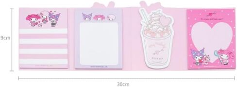 Cute Melody Self-Adhesive Sticky Notes Memo Pad with 4 Designs x 20 Sheets, 80 Sheets Total, Design May Vary (A) in Saudi Arabia