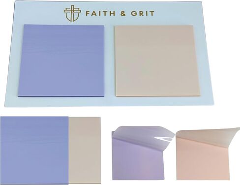 FAITH & GRIT - Transparent Sticky Notes 3x3 - Clear Post it Notes for School Notes, Bible Studies, Bible Notes, journaling, Reminder Notes, Bible Study Supply Notes, Fridge Notes in Saudi Arabia