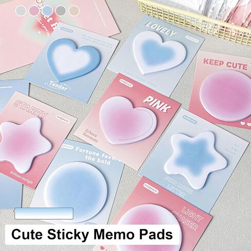 8 Pack Cute Sticky Notes Cartoon Sticky Memo Pads Kawaii Small Self-Stick Memo Note Pad for Women Girls Office Supplies School Supplies (8 Pack Blue+Pink) in Saudi Arabia