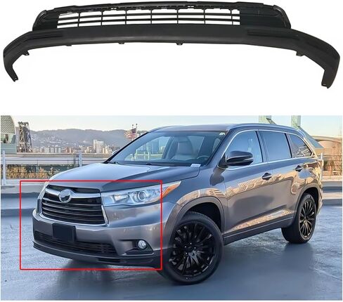 غطاء المصد الأمامي المصد السفلي يناسب 2014 2015 2016 تويوتا هايلاندر LE XLE Hybrid Limited Sport 14 15 16 أسود يستبدل # 521290E010 in Saudi Arabia