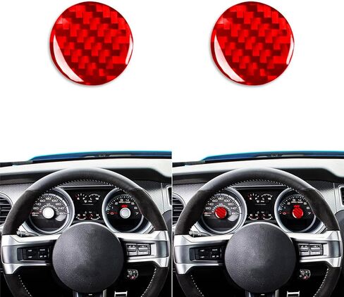 ملصقات تزيين داخلية حمراء غطاء لوحة الأدوات متوافق مع Ford Mustang Shelby GT 2009 2010 2011 2012 2013 2014 ملصقات ملحقات مركزية من ألياف الكربون الحقيقية in Kuwait