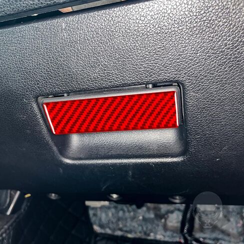 Red Interior Trim Stickers Instrument Panel Cover Compatible with Ford Mustang Shelby GT 2009 2010 2011 2012 2013 2014 Real Carbon Fiber Center Dash Accessories Decals in Saudi Arabia