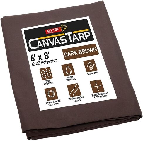 Mytee Products 10' x 12' Tan Canvas Tarp 12oz Heavy Duty Water Resistant in Kuwait