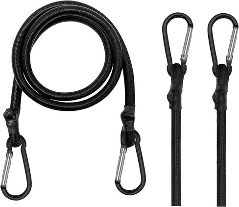 3pcs Black Bungee Cords with Closed Hooks – 14in 35cm – Durable & Elastic for Multipurpose Use in Saudi Arabia