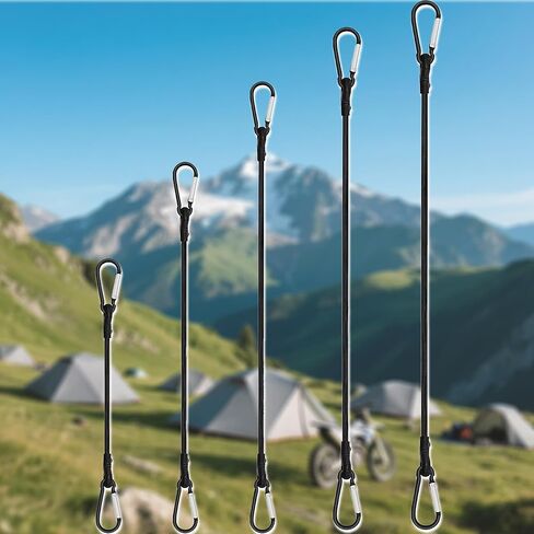 5pcs Black Bungee Cords with Closed Hooks – 12-14-24-30-48in 12 * 1 14 * 4 24 * 1 30 * 1 48 * 1 – Durable & Elastic for Multipurpose Use in Saudi Arabia