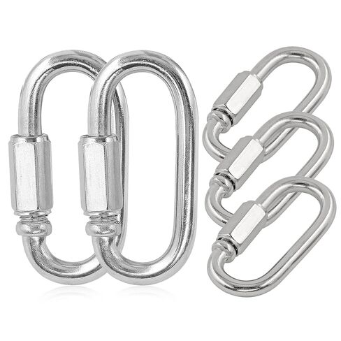 5 قطع M3.5 سلسلة ربط سريعة، 1/8 بوصة وصلات سريعة من الفولاذ المقاوم للصدأ، موصل سريع للقفل على شكل D - سعة 170 رطل in Kuwait