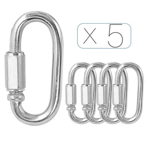 5 قطع M3.5 سلسلة ربط سريعة، 1/8 بوصة وصلات سريعة من الفولاذ المقاوم للصدأ، موصل سريع للقفل على شكل D - سعة 170 رطل in Kuwait