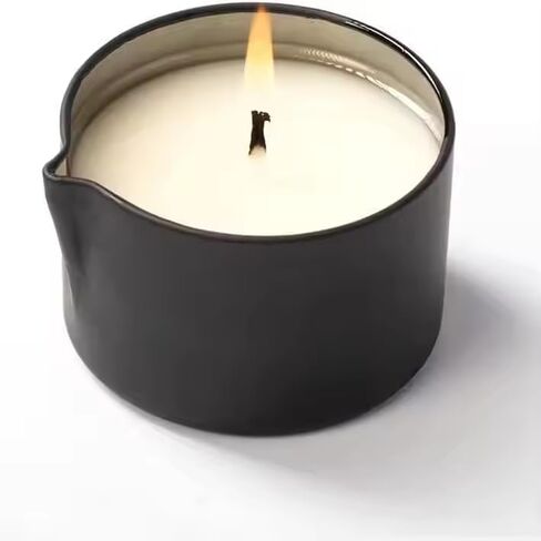 12 قطعة من علب شموع التدليك من رايانر، 4oz، علب شموع سوداء غير لامعة مع أغطية. حاوية معدنية فارغة لصنع شموع التدليك. in Saudi Arabia