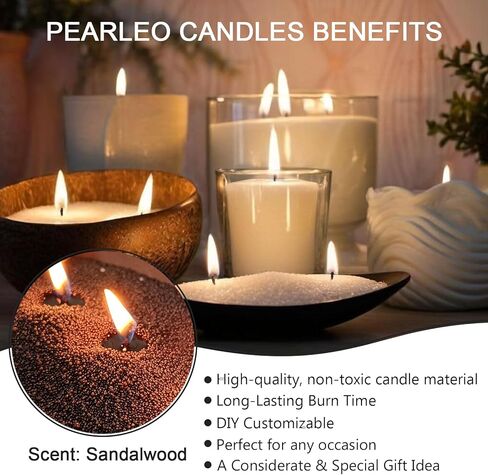 Sand Wax with 30 Wicks –18oz(1.1lb) Merlot Berry White Scented Candles Refillable Pearl Waxs with Candle Wick, Supplies for Christmas, Wedding, Home Decor in Saudi Arabia