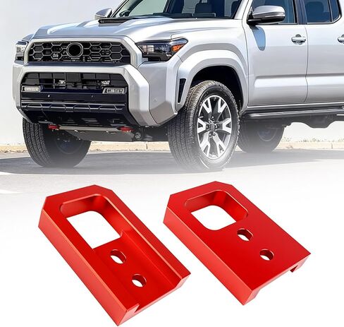 Lightweight Aluminum Version - Red Tow Hooks for Tacoma 2024-2026/4Runner 2025-2026, T6061 Aluminum Alloy, Powder Coated Recovery Hook Kits - 2 Pcs in Saudi Arabia