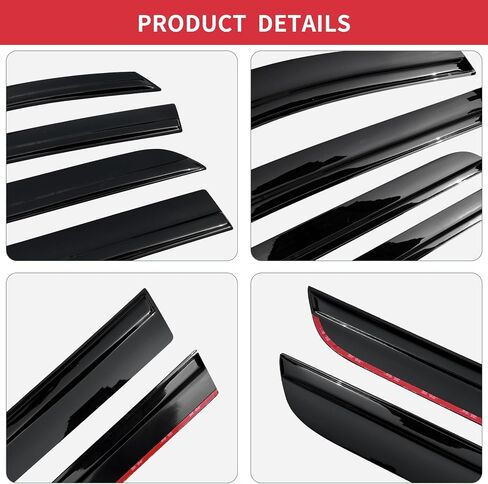 Low Profile Window Visors for Toyota 4Runner 2025 2026, Tape-On Rain Guards Wind Deflectors, Weather Protection, Noise Reduction Toyota 4Runner Accessories (4 Pcs) in Kuwait