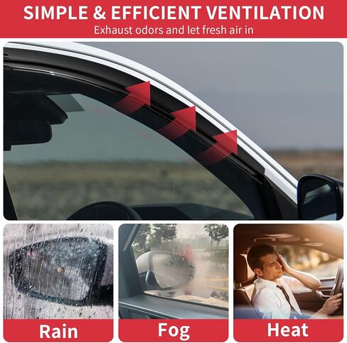 Low Profile Window Visors for Toyota 4Runner 2025 2026, Tape-On Rain Guards Wind Deflectors, Weather Protection, Noise Reduction Toyota 4Runner Accessories (4 Pcs) in Kuwait