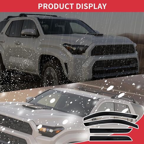 Low Profile Window Visors for Toyota 4Runner 2025 2026, Tape-On Rain Guards Wind Deflectors, Weather Protection, Noise Reduction Toyota 4Runner Accessories (4 Pcs) in Kuwait